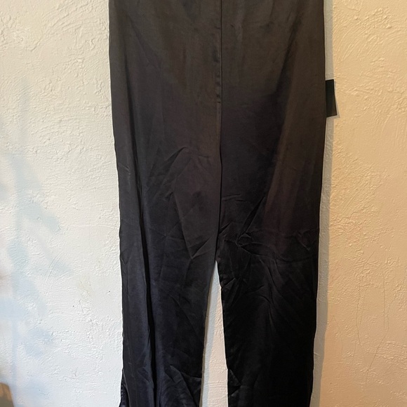 Lulu’s You're My Favorite Black Satin Slit Leg Jumpsuit - Picture 6 of 9